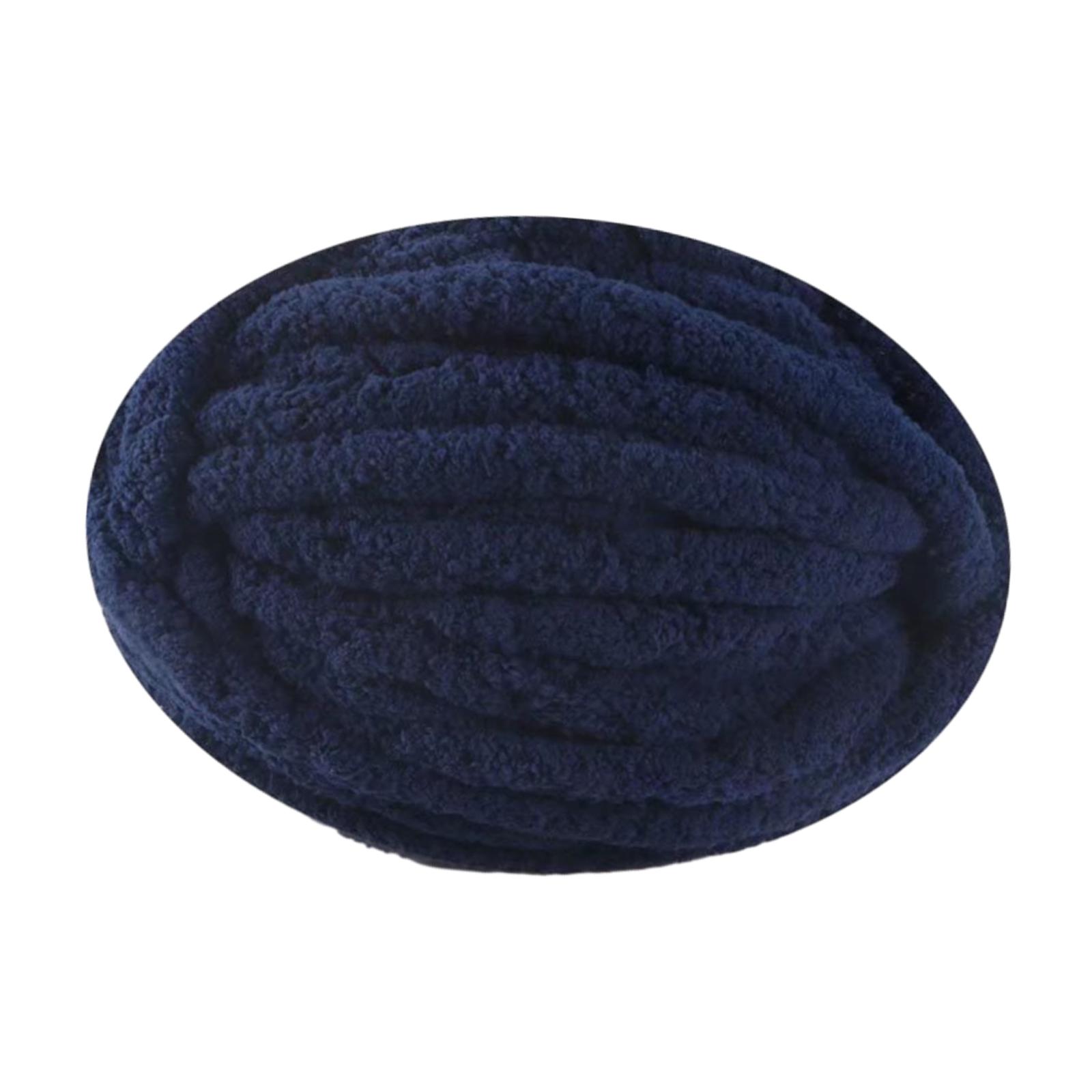 Thick Chunky Yarn Chunky Wool Yarn Bulky Yarn for Crocheting Arm Knitting Yarn Weight Yarn Knit Yarn for Knitted Blanket Mat Weaving Sweater Dark Blue